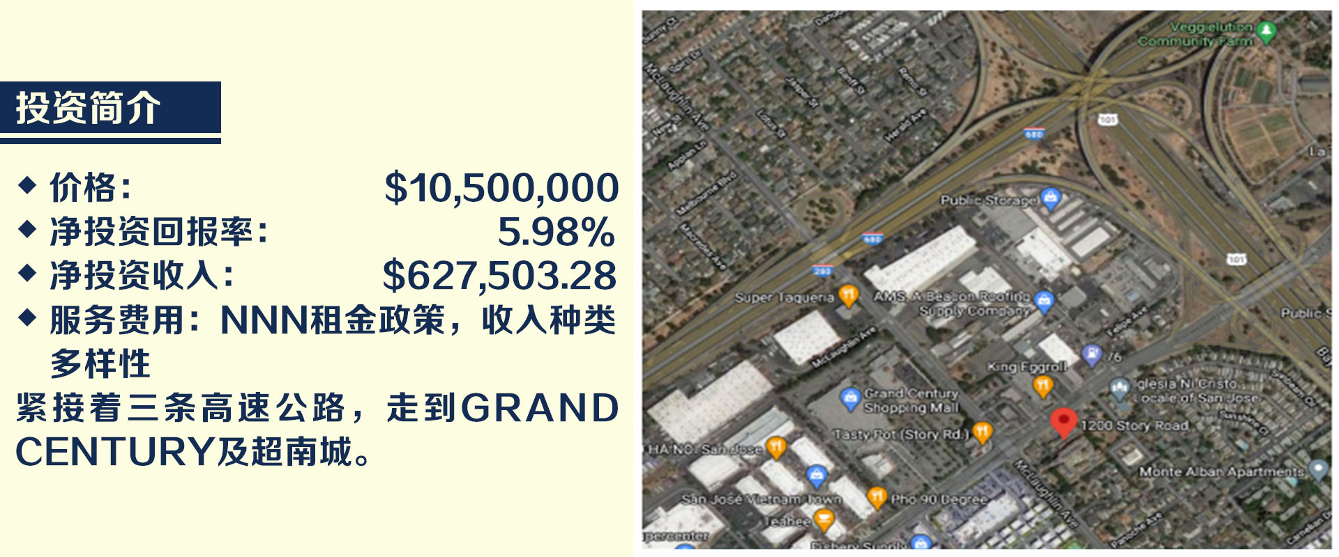 圣荷西市，小西貢商業(yè)廣場，投資簡介