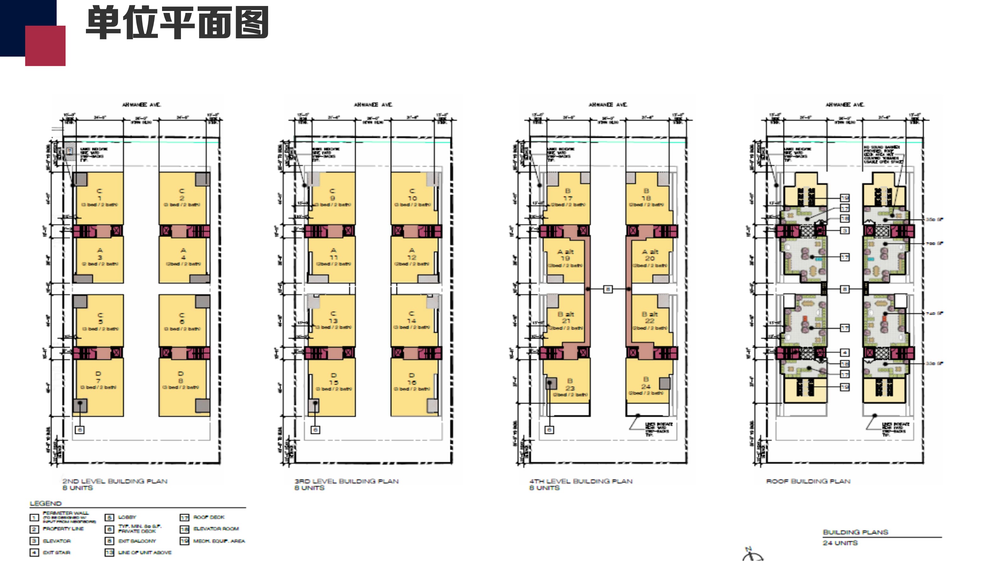 圣荷西项目 ，桑尼维尔市，24单位顶级出租公寓投资开发案 单位平面图