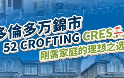 多倫多万錦市52 Crofting Cres剛需家庭的理想之选