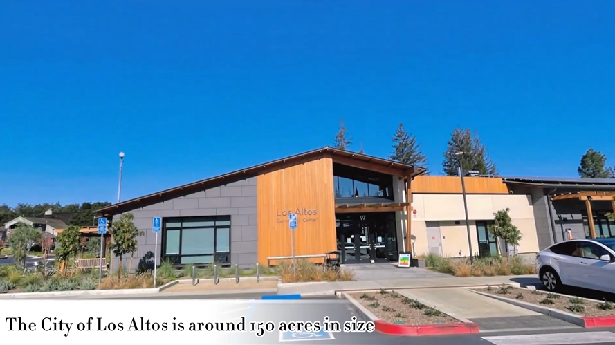 The City ofLos Altos is around 150 acres in size