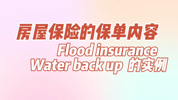 房屋保险的保单内容 Flood insurance Water back up 的实例