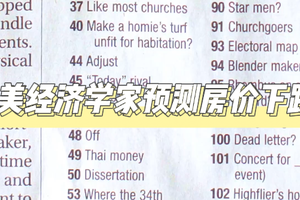美經濟學家預測房價下跌