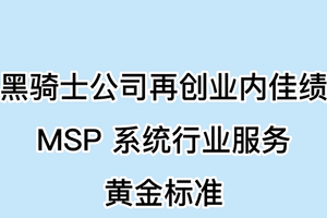 黑骑士公司再创业内佳绩，MSP 系统行业服务黄金标准