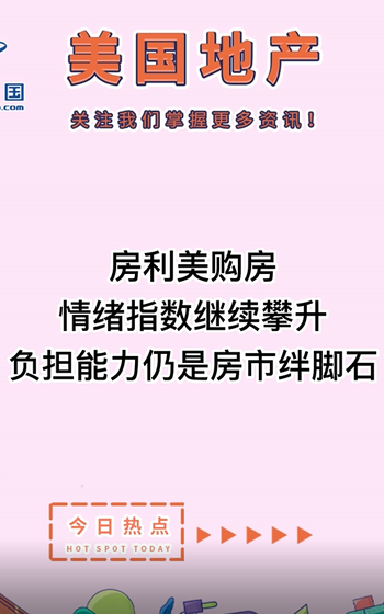 房利美购房情绪指数继续攀升，负担能力仍是房市绊脚石