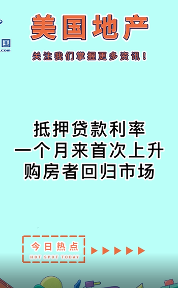  抵押贷款利率一个月来首次上升，购房者回归市场