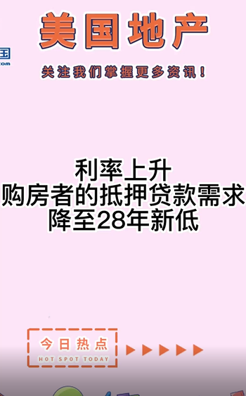 利率上升, 购房者的抵押贷款需求降至28年新低