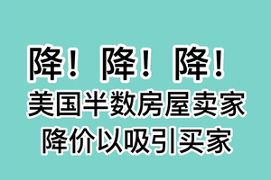 降！降！降！美国半数房屋卖家降价以吸引买家