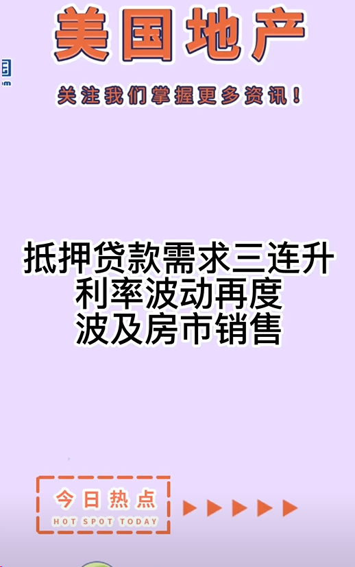 抵押貸款需求三連升，利率波動再度波及房市銷售