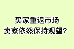 买家重返市场，卖家依然保持观望？