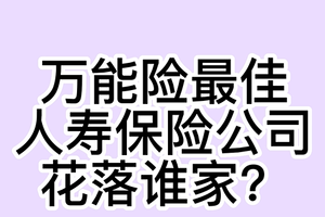 万能险最佳人寿保险公司花落谁家？
