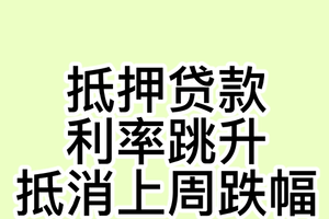 抵押贷款利率跳升，抵消上周跌幅