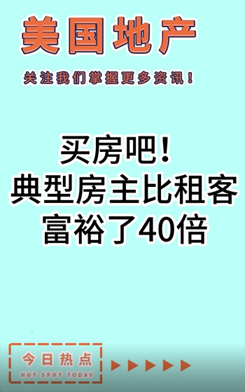 買房吧！典型房主比租客富裕了40倍