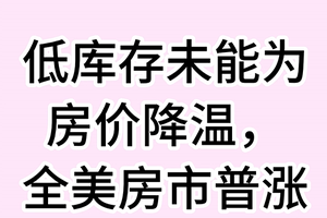 低库存未能为房价降温，全美房市普涨