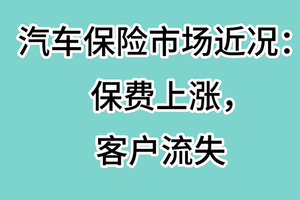 汽车保险市场近况：保费上涨，客户流失