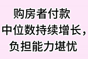 购房者付款中位数持续增长， 负担能力堪忧