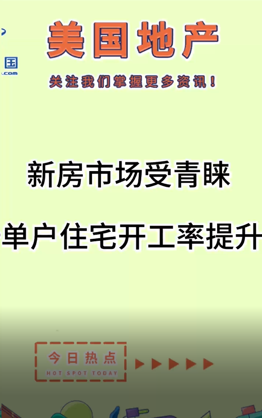 新房市場受青睞， 單戶住宅開工率提升