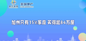 加州只有15%家庭 买得起84万屋 