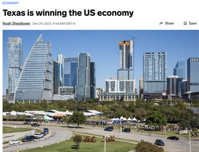 德州已然成为一个“超级经济体”，其经济增长飙升至全美最佳！