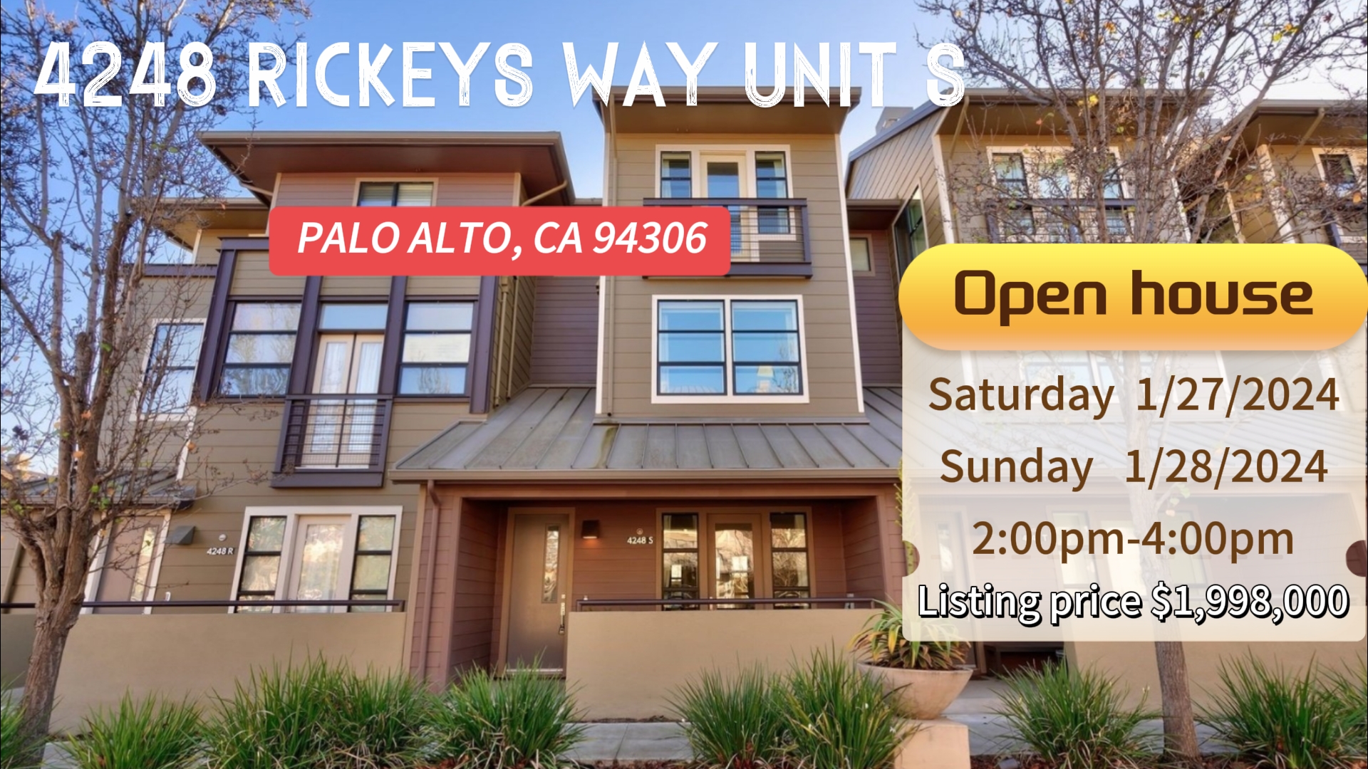 美國豪宅4248 RICKEYS WAY UNIT S PALO ALTO, CA 94306