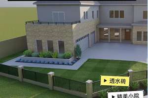 Modern Style風(fēng)庭院六角亭下都市的靜謐綠洲