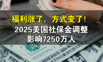 福利涨了，方式变了！2025美国社保金调整影响7250万人​