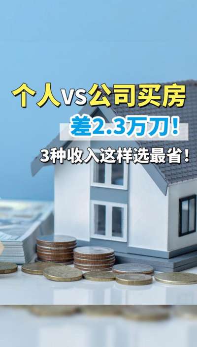 个人VS公司买房，差2.3万刀！3种收入这样选最省！