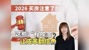 2026 买房注意了！这些 “程咬金” 让成苯翻倍