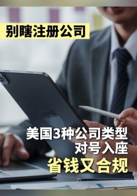 别瞎注册公司！美国3种公司类型对号入座，省钱又合规