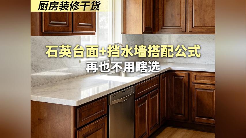 厨房装修干货｜石英台面+挡水墙搭配公式再也不用瞎选