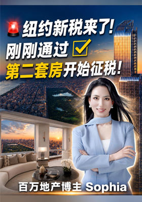纽约新税来了！刚刚通过  第二套房开始征税！