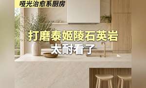 哑光治愈系厨房｜打磨泰姬陵石英岩太耐看了