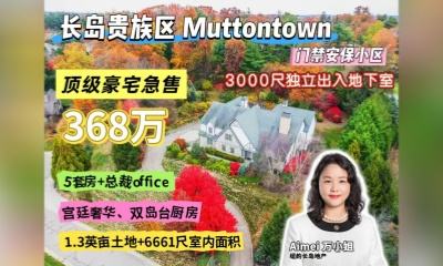 长岛传統贵族区 Muttontown, stone hill 24 小时门禁安保小区